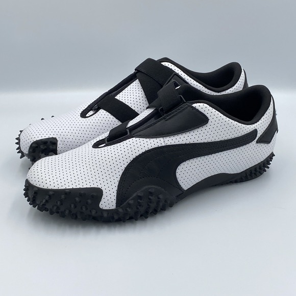 Puma Other - PUMA Mostro Perf White Black Perforated Leather Strap Sneakers Mens 11 397331-01
